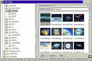 Open file dialog window